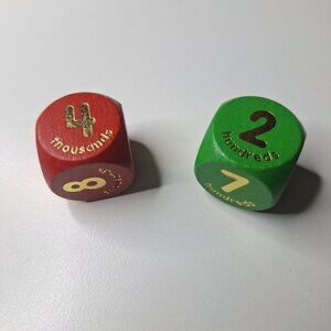 Base Ten Blocks Learning‎ Hundreds Thousands Dice Two Wooden Overhead Projectors